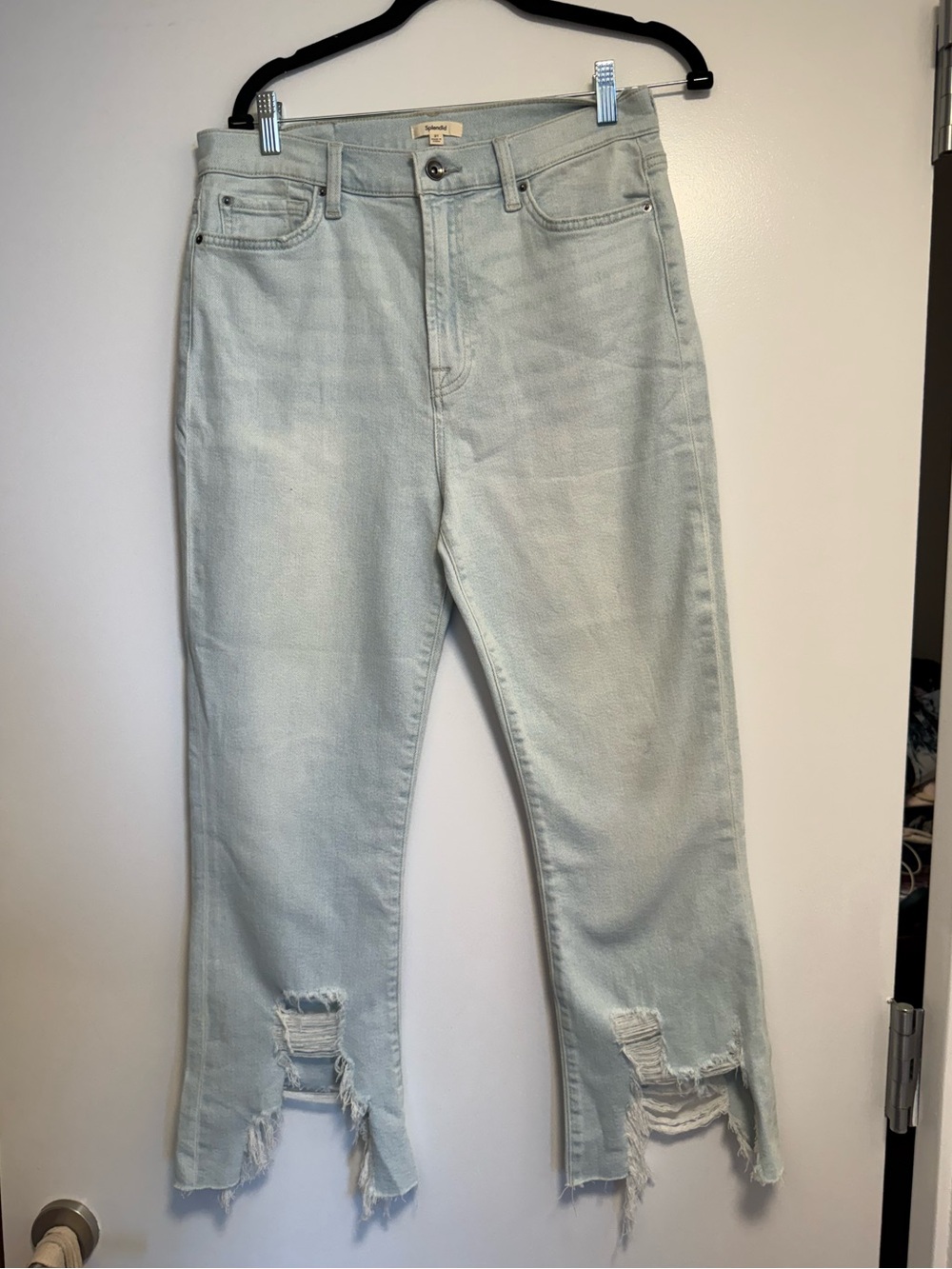 Splendid Light Blue Distressed Cropped Jeans